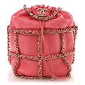 Chanel Lambskin Bucket Chain Drawstring Bag Pink