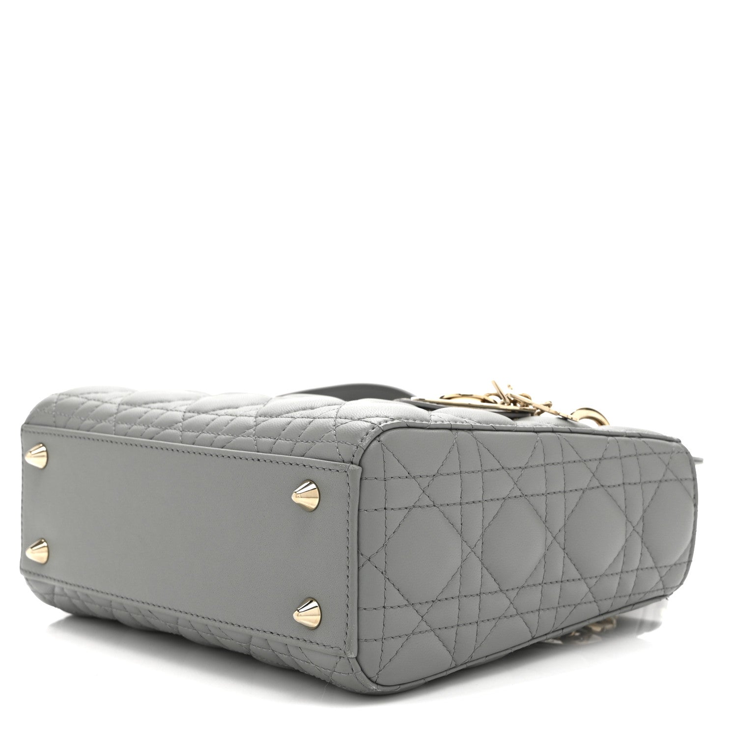 Christian Dior Lambskin Cannage Small My ABCDior Lady Dior Grey