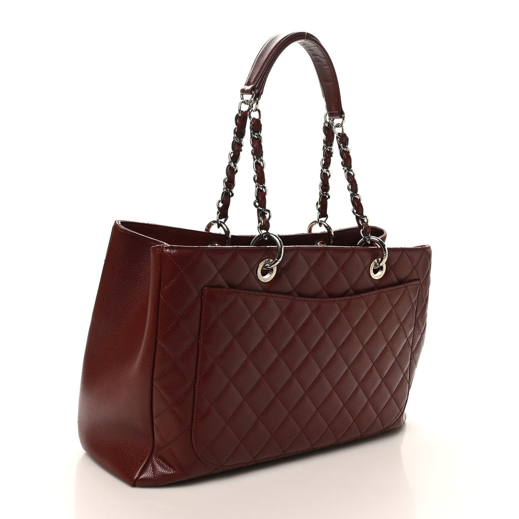 Chanel Caviar Quilted XL Grand Shopping Tote GST Dark Burgundy