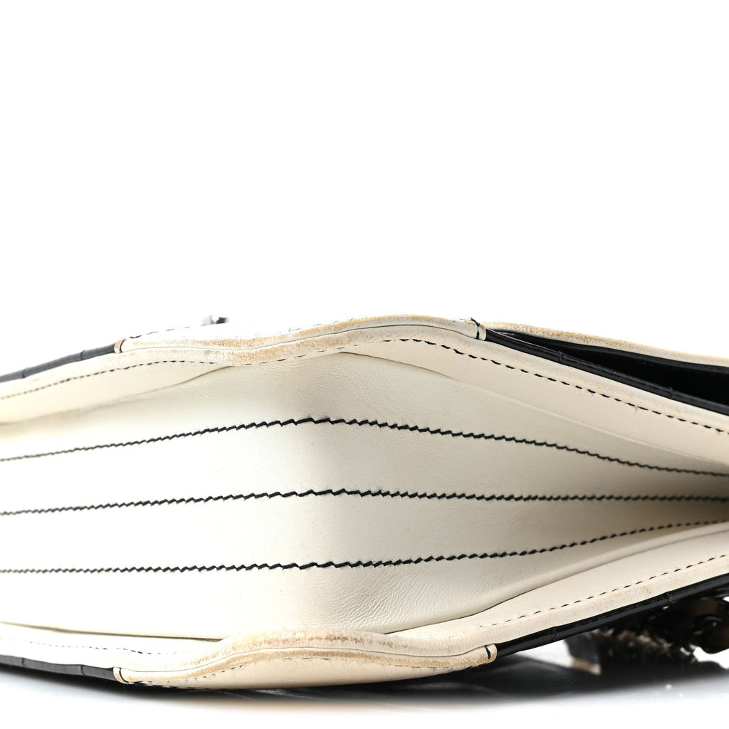 Chanel Lambskin Patent Chocolate Bar Flap Black White