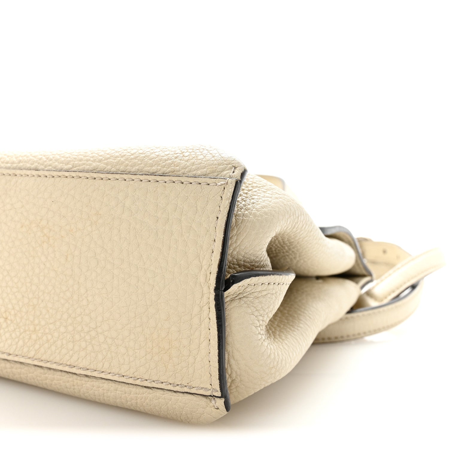 Gucci Cellarius Calfskin Small Bamboo Daily Top Handle Bag Mystic White