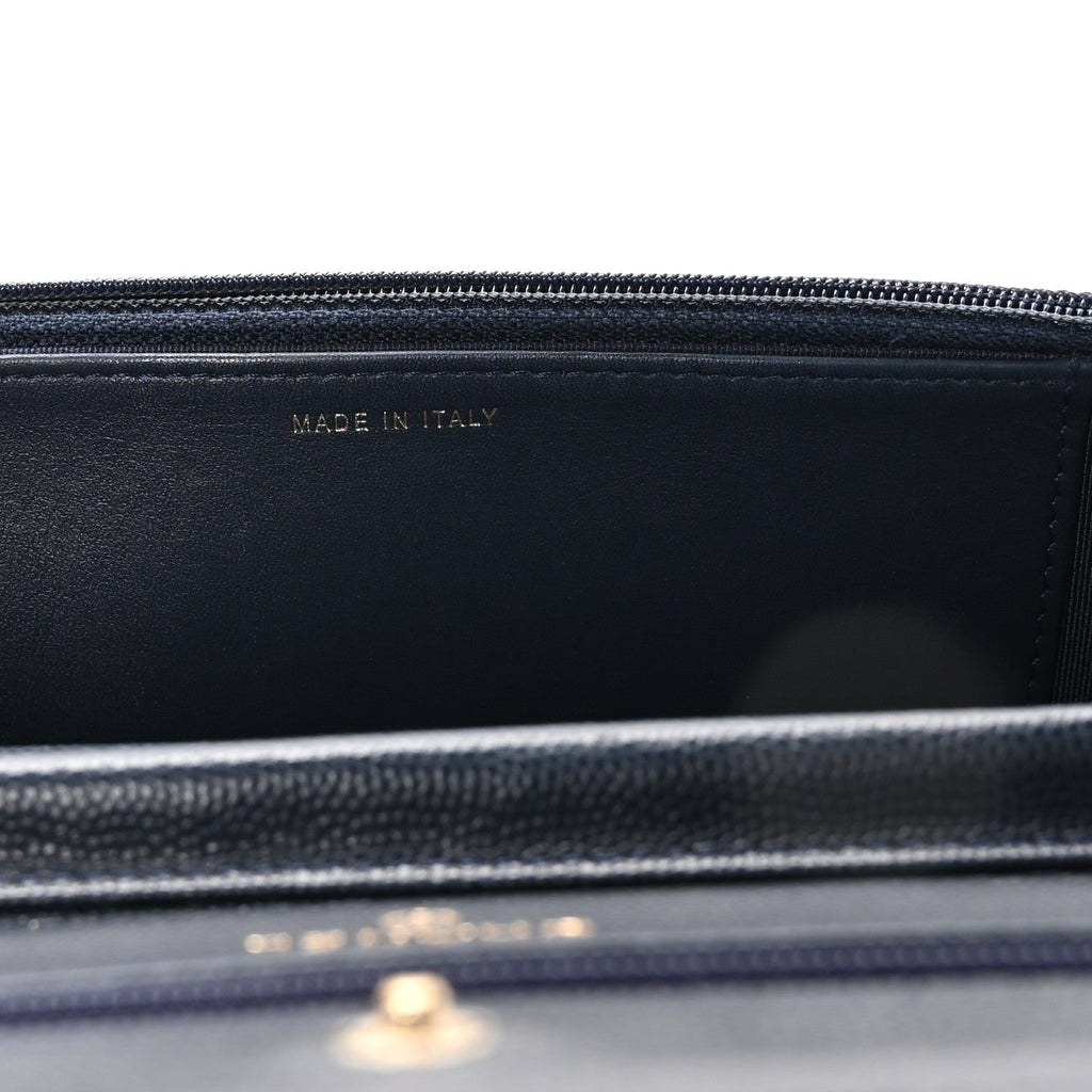 Chanel Caviar Quilted Wallet on Chain WOC Navy Blue