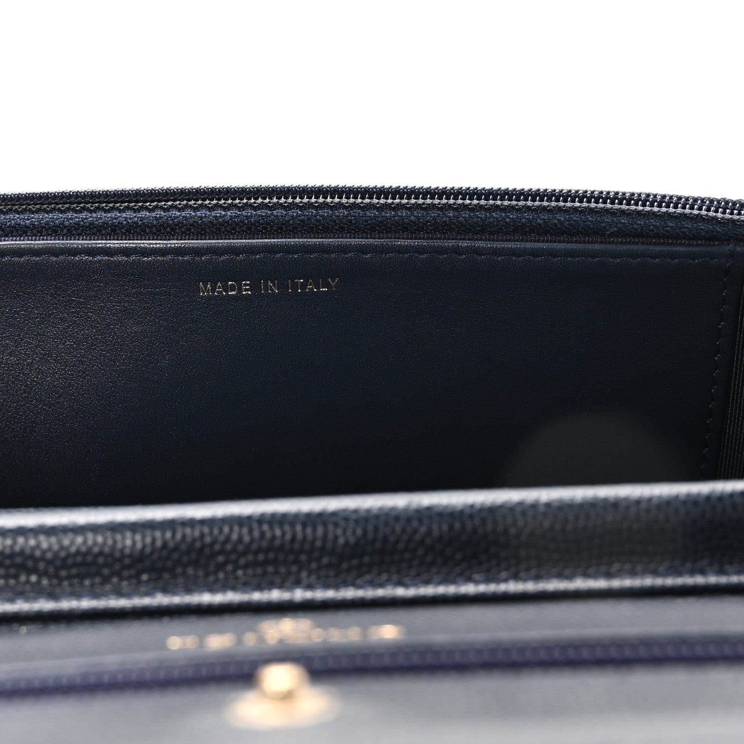 Chanel Caviar Quilted Wallet on Chain WOC Navy Blue