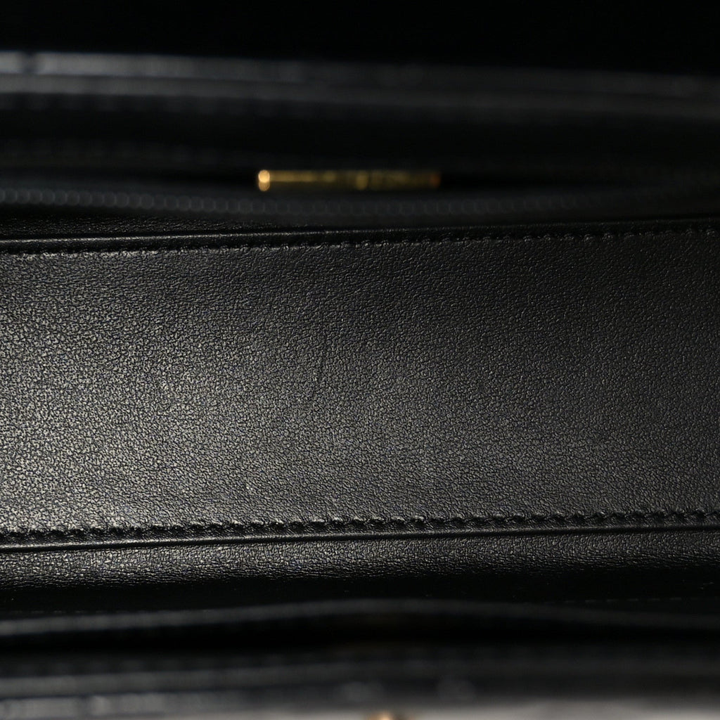 Chanel Shiny Aged Calfskin Quilted Nano Kelly Shopper Black