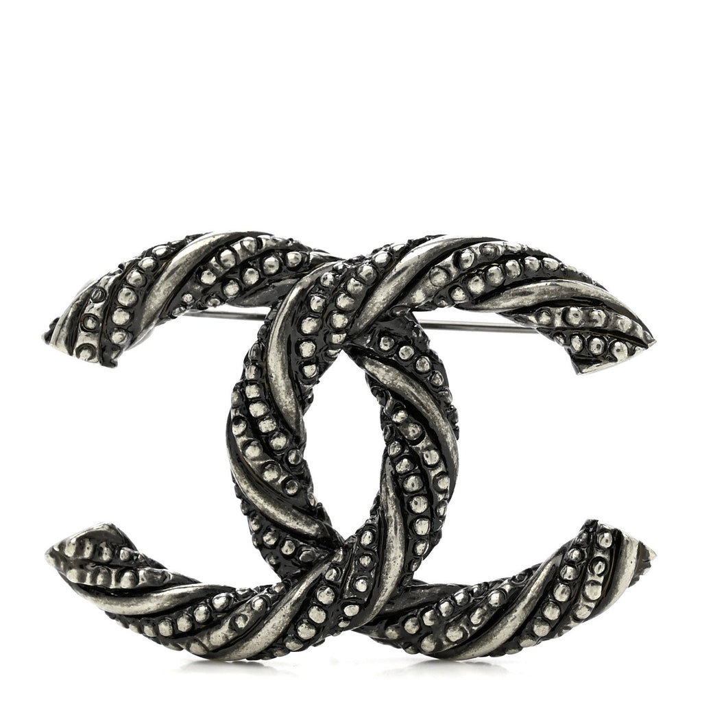 Ruthenium Twisted CC Brooch