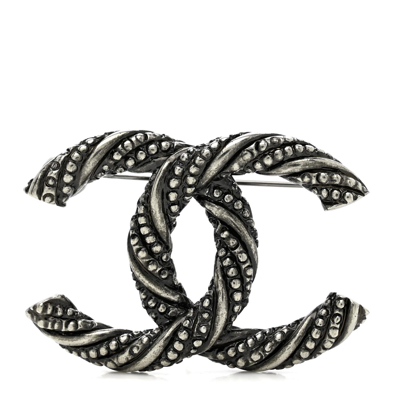 Ruthenium Twisted CC Brooch
