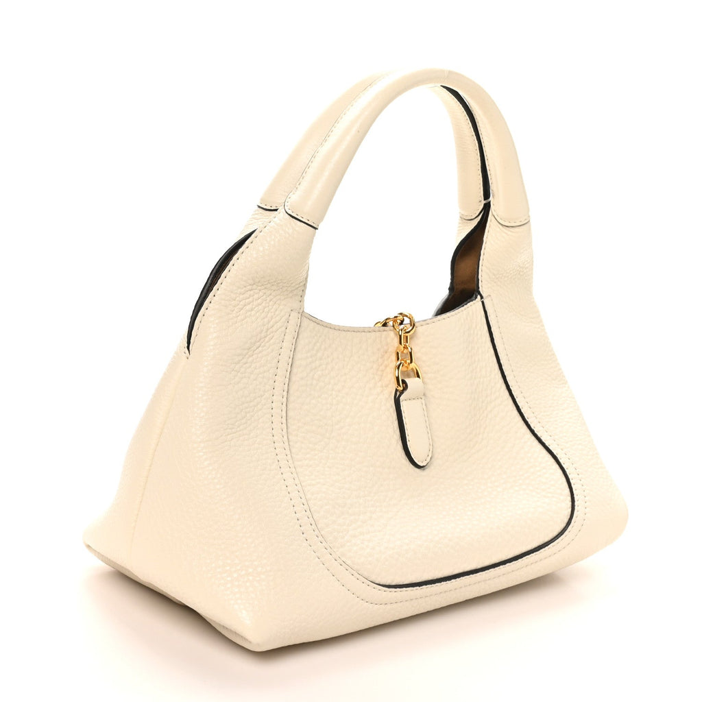 Gucci Grained Calfskin Softbit Medium Shoulder Bag White