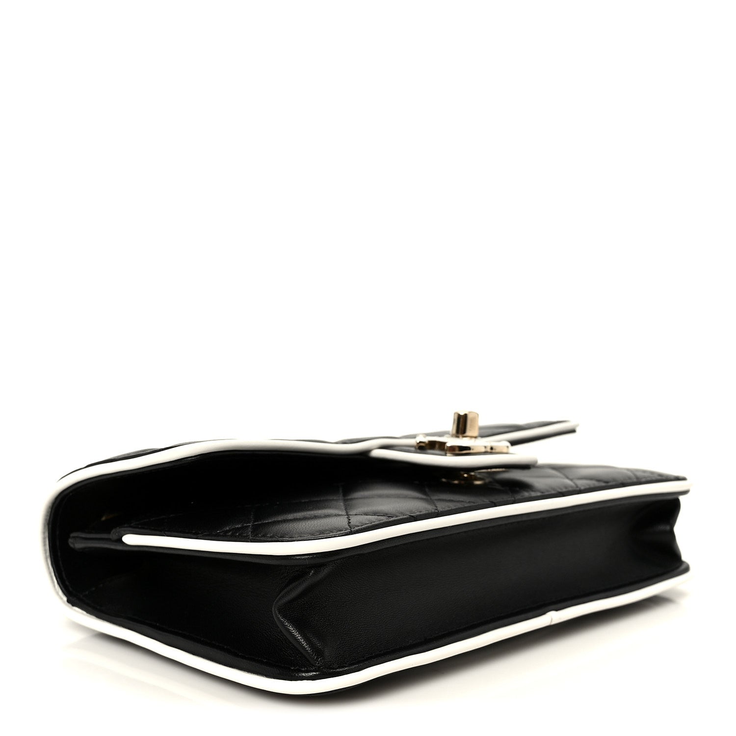 Chanel Lambskin Quilted Resin CC Mini Flap Bag Black White