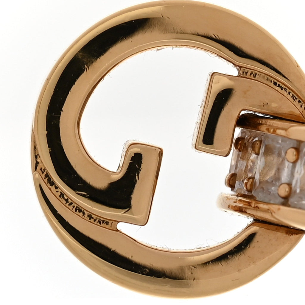Gucci Brass Crystal Blondie Intertwined Earrings Light Gold
