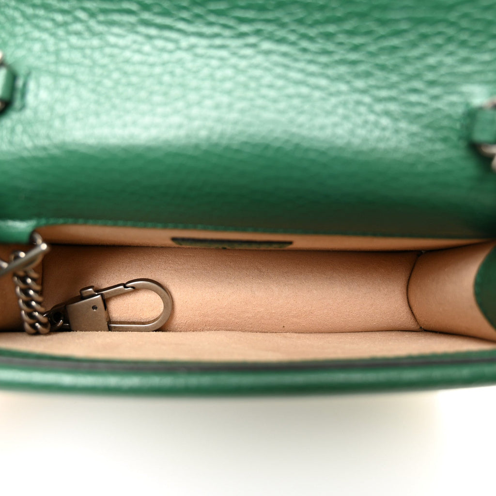 Gucci Dollar Calfskin Crystal Super Mini Dionysus Shoulder Bag Emerald