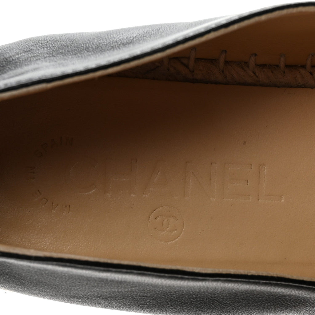 Lambskin CC Espadrilles 38 Black