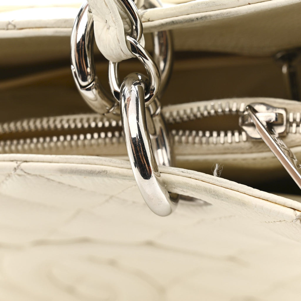 Chanel Caviar Quilted Grand Shopping Tote GST White