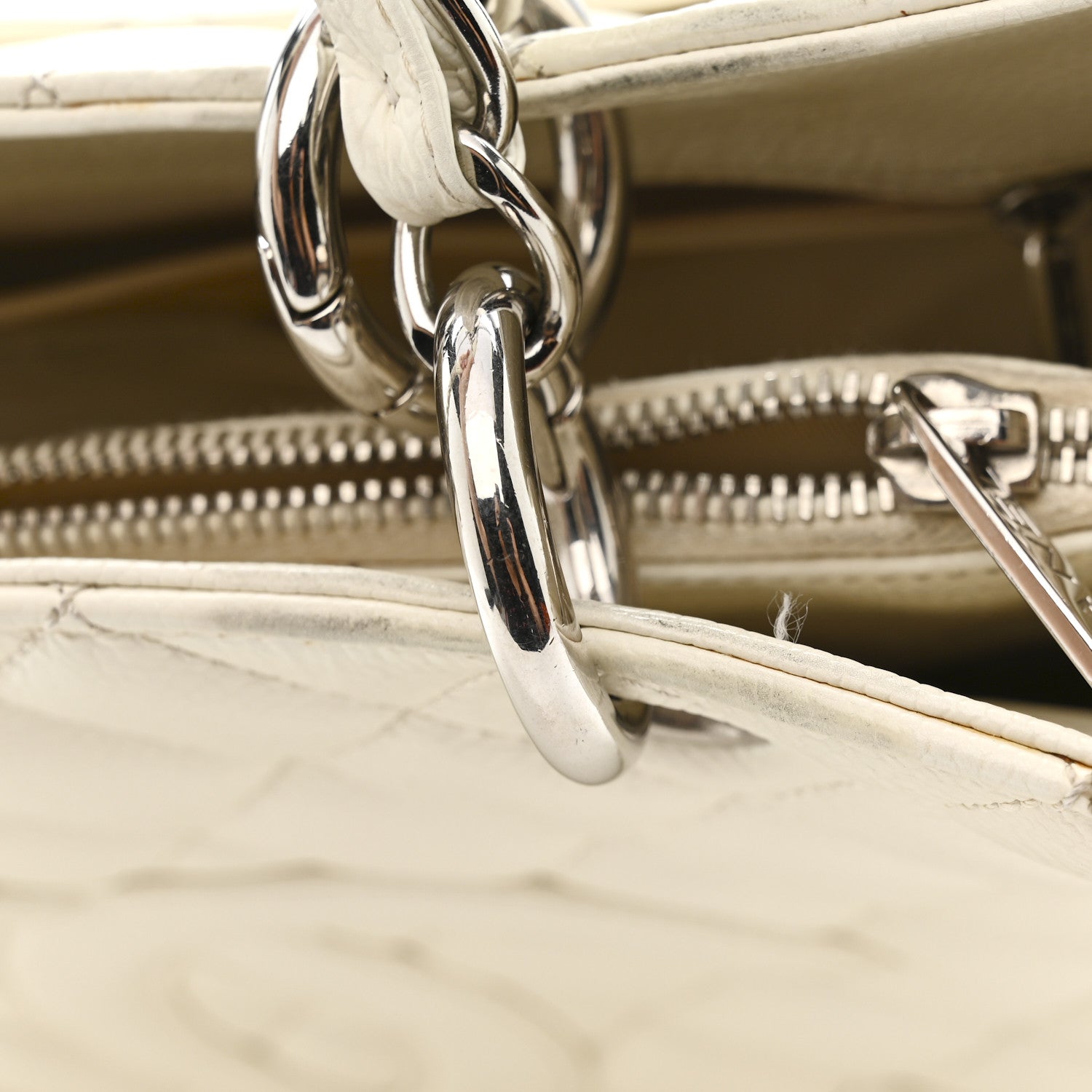Chanel Caviar Quilted Grand Shopping Tote GST White