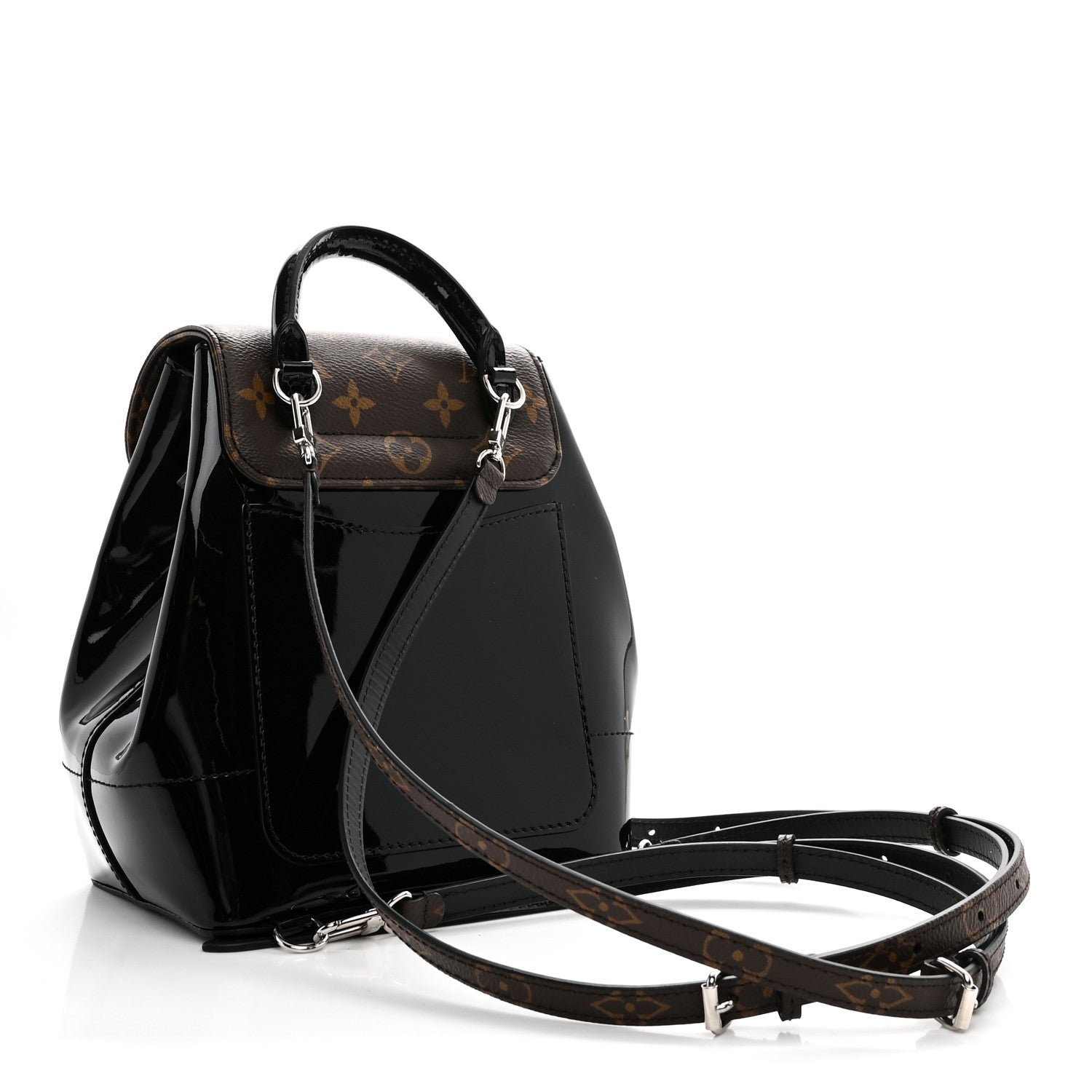Louis Vuitton Patent Monogram Hot Springs Backpack Black