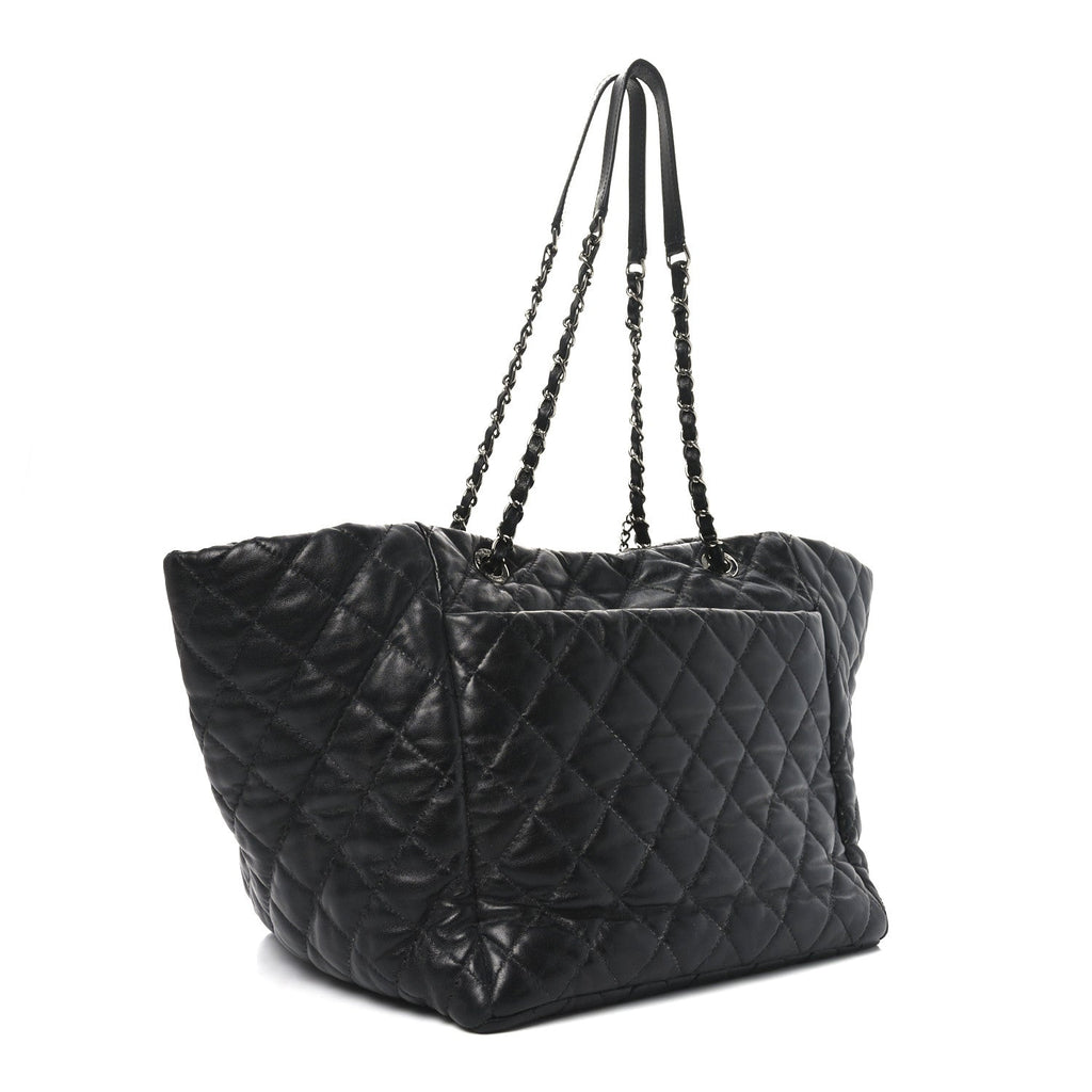 Chanel Lambskin Quilted Week End on Mars Tote Black