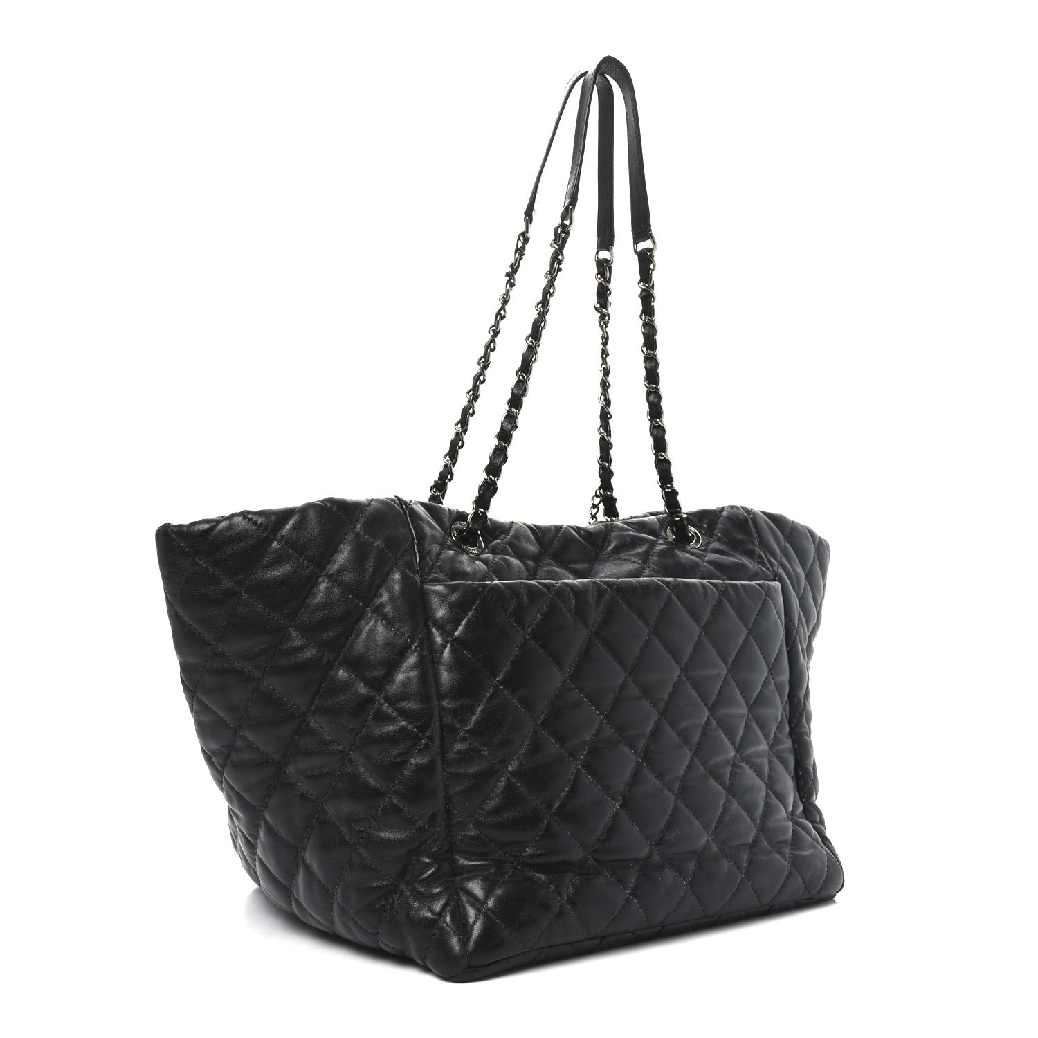 Chanel Lambskin Quilted Week End on Mars Tote Black