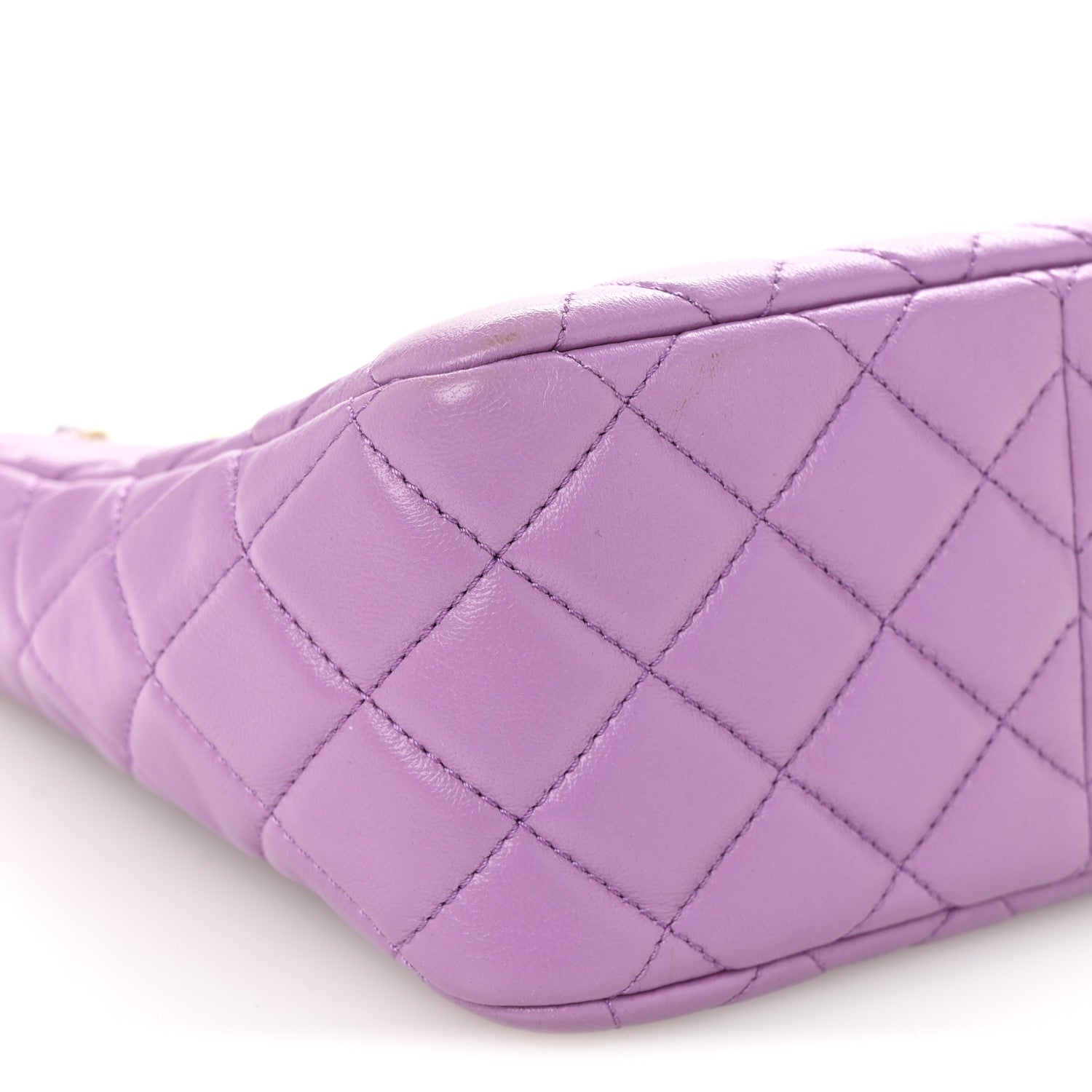 Chanel Lambskin Quilted Small Pearl Crush Hobo Purple