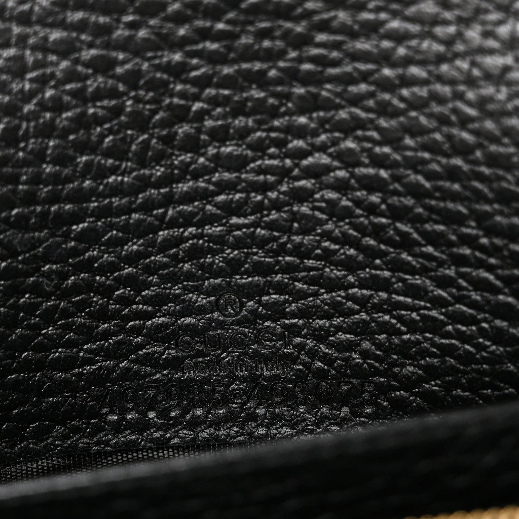Gucci Calfskin Mini GG Marmont Chain Wallet Black
