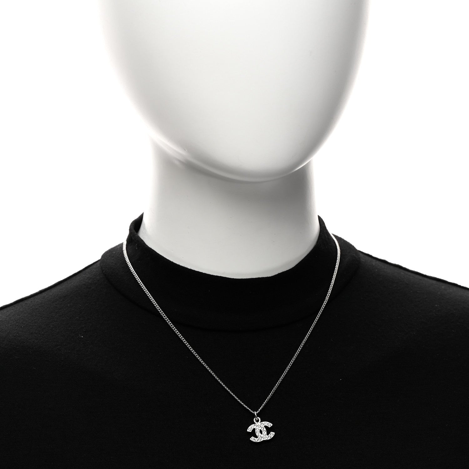 Crystal Timeless CC Necklace Silver