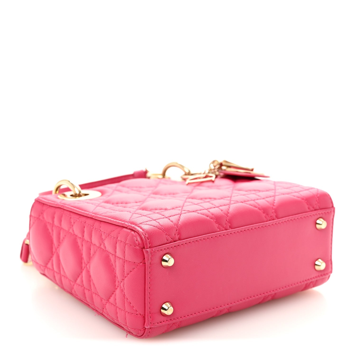 Christian Dior Lambskin Cannage Mini Lady Dior Pink