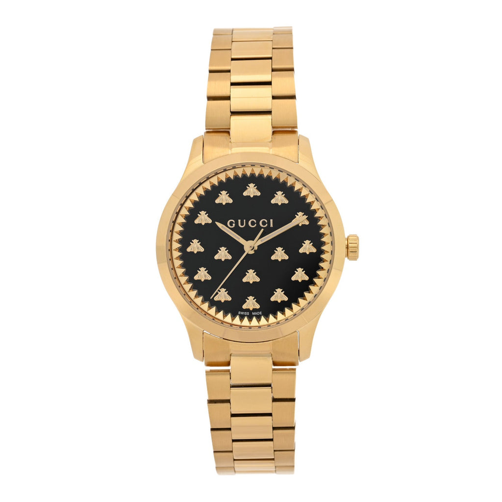 Gucci Stainless Steel 32mm G-Timeless Bee Quartz Watch Black