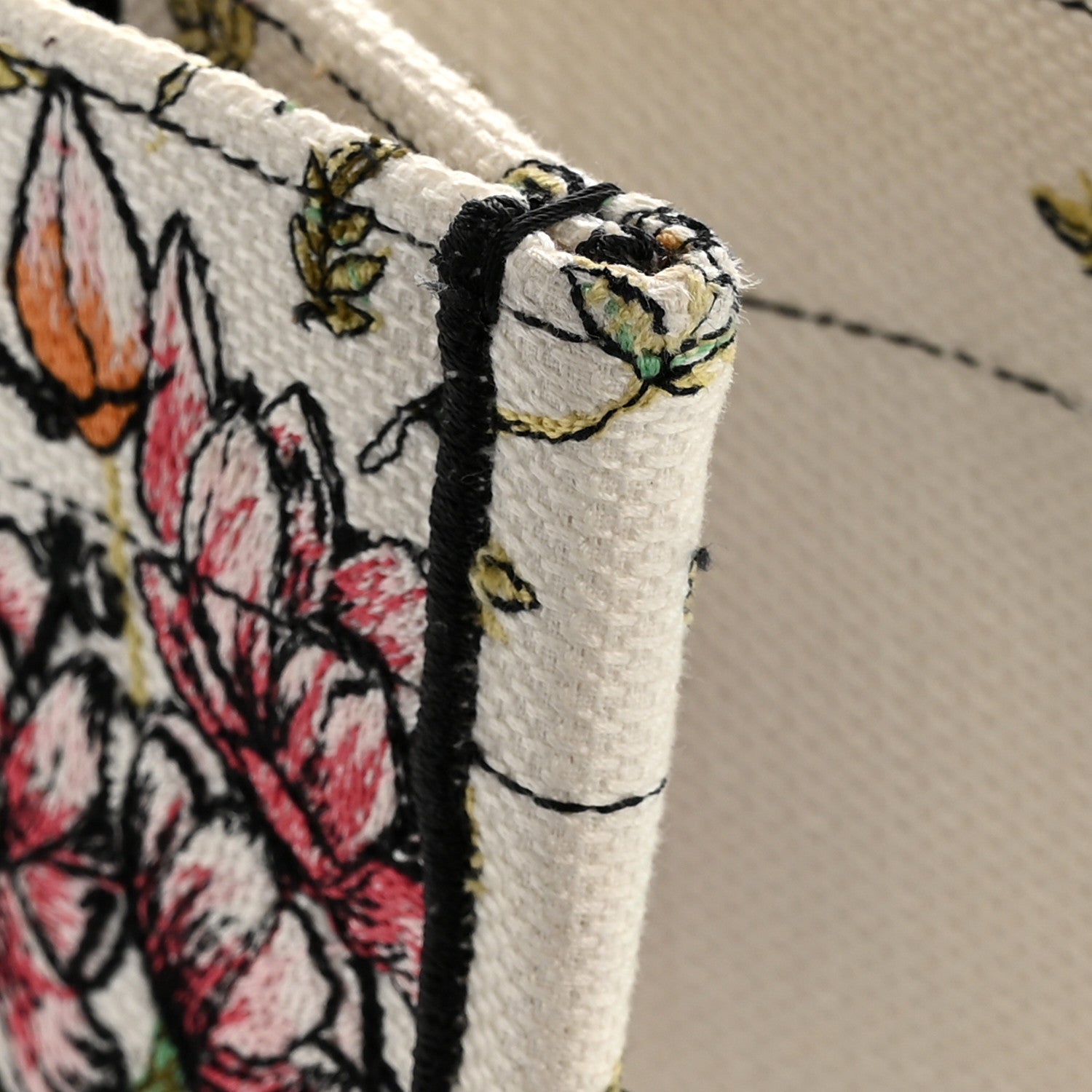 Christian Dior Canvas Embroidered Large D-Constellation Book Tote Latte Multicolor