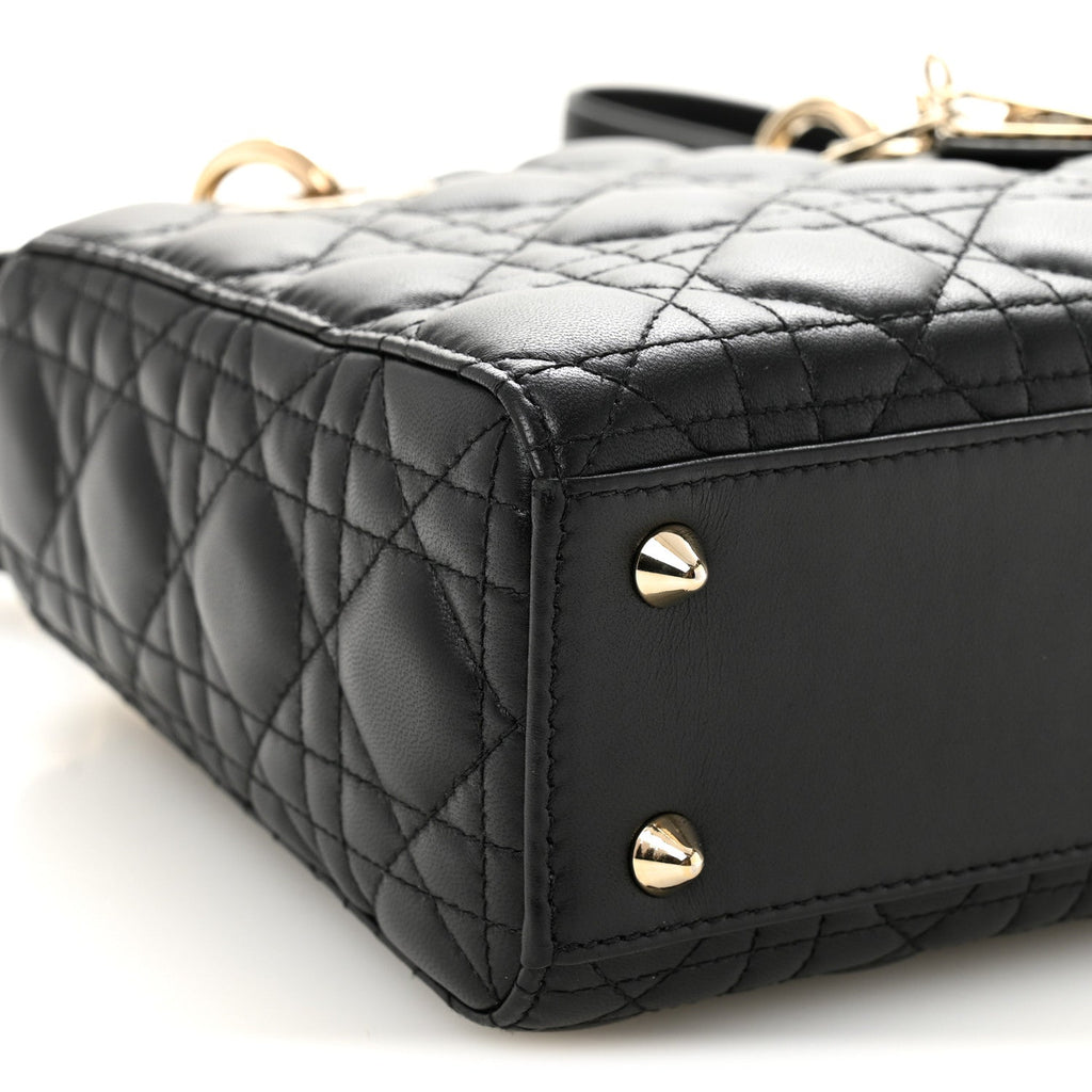 Christian Dior Lambskin Cannage Small My ABCDior Lady Dior Black