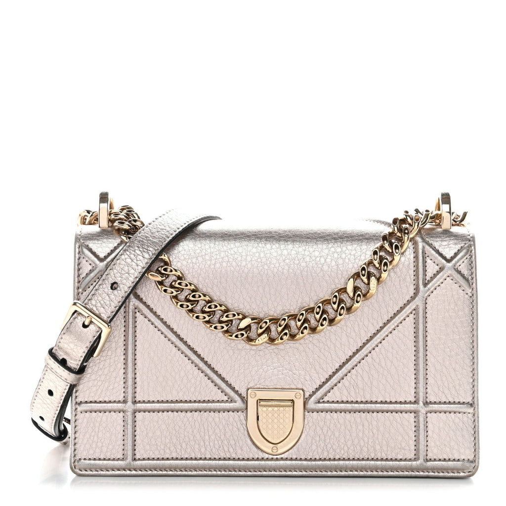 Christian Dior Metallic Grained Calfskin Small Diorama Flap Bag Copper