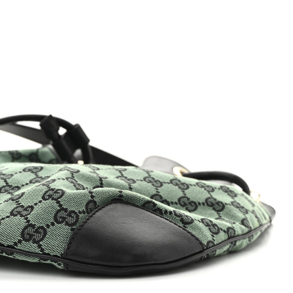 Gucci Monogram Drawstring Shoulder Bag Green
