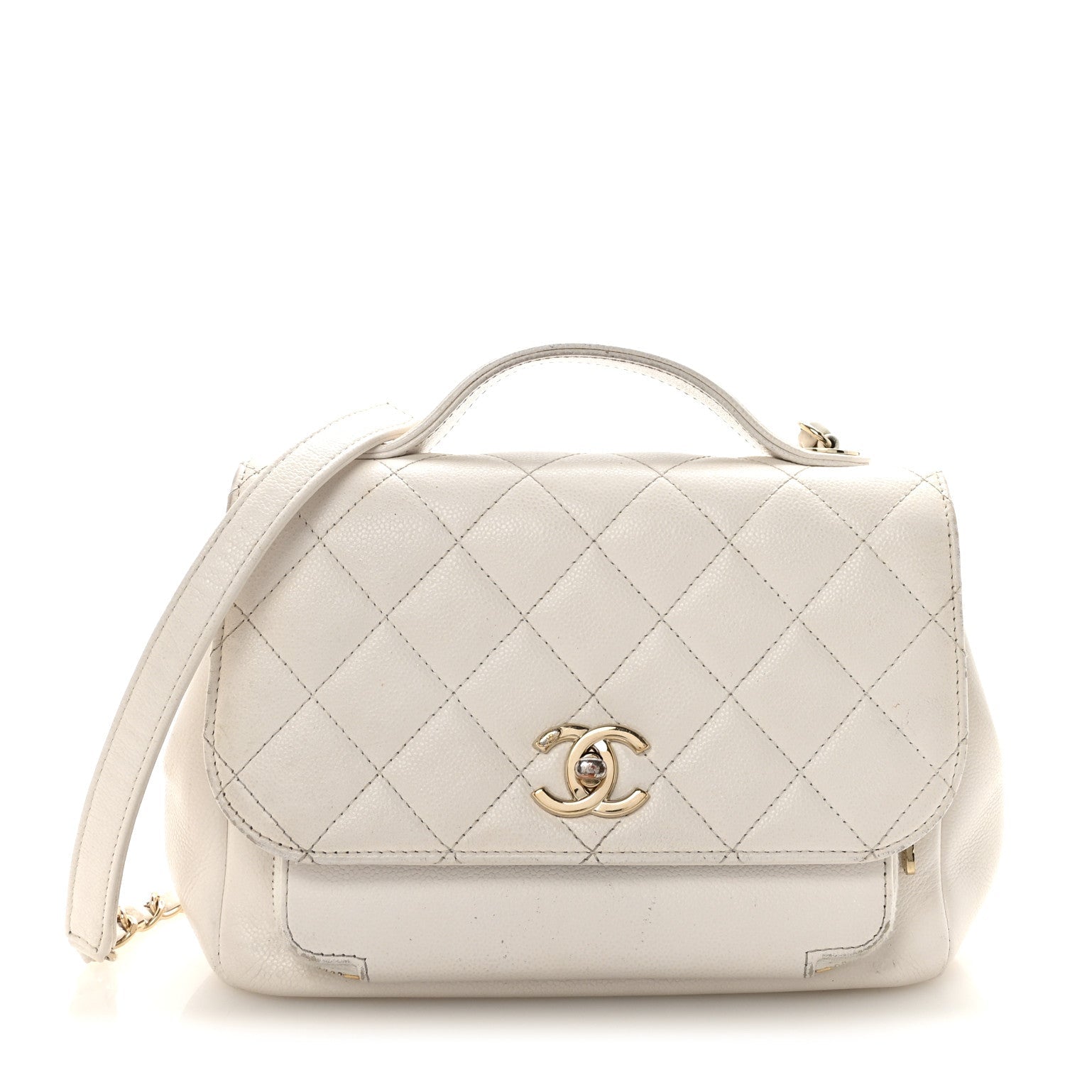 Chanel Caviar Quilted Medium Business Affinity Flap White