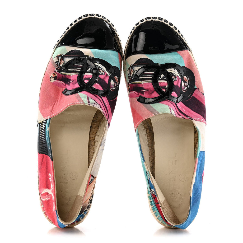 Fabric Patent CC Espadrilles 38 Multicolor Black