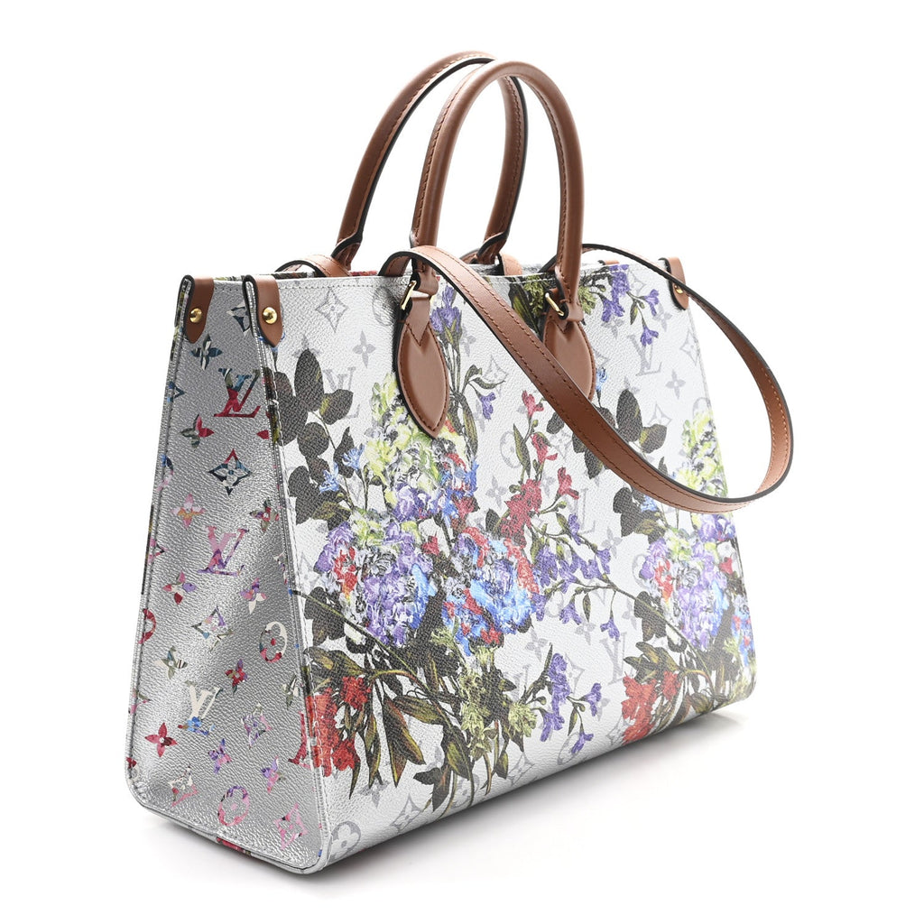 Louis Vuitton Metallic Monogram LV Garden OnTheGo MM Silver