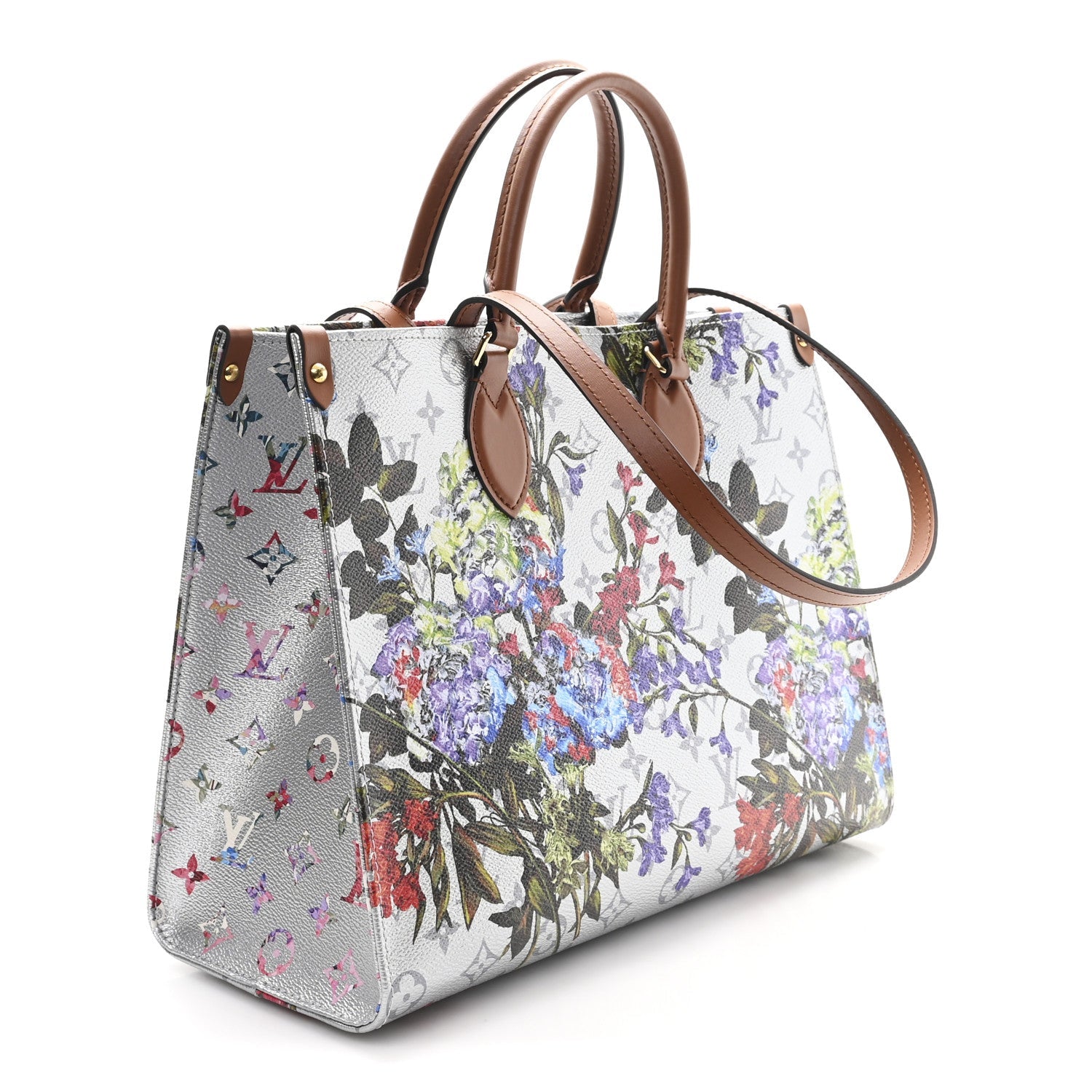 Louis Vuitton Metallic Monogram LV Garden OnTheGo MM Silver