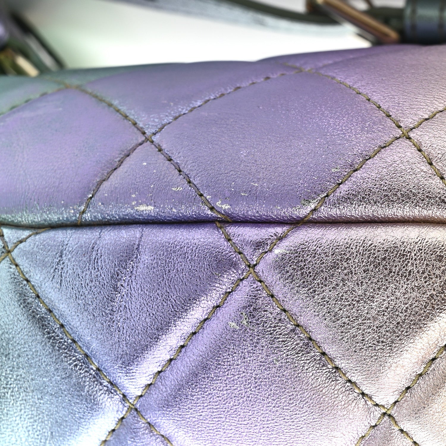 Chanel Gradient Metallic Lambskin Quilted Walking Mood Waist Bag Fanny Pack Pink Purple Green