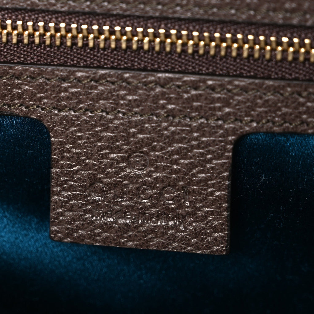 Gucci GG Supreme Monogram Web Medium Ophidia Chain Shoulder Bag Brown