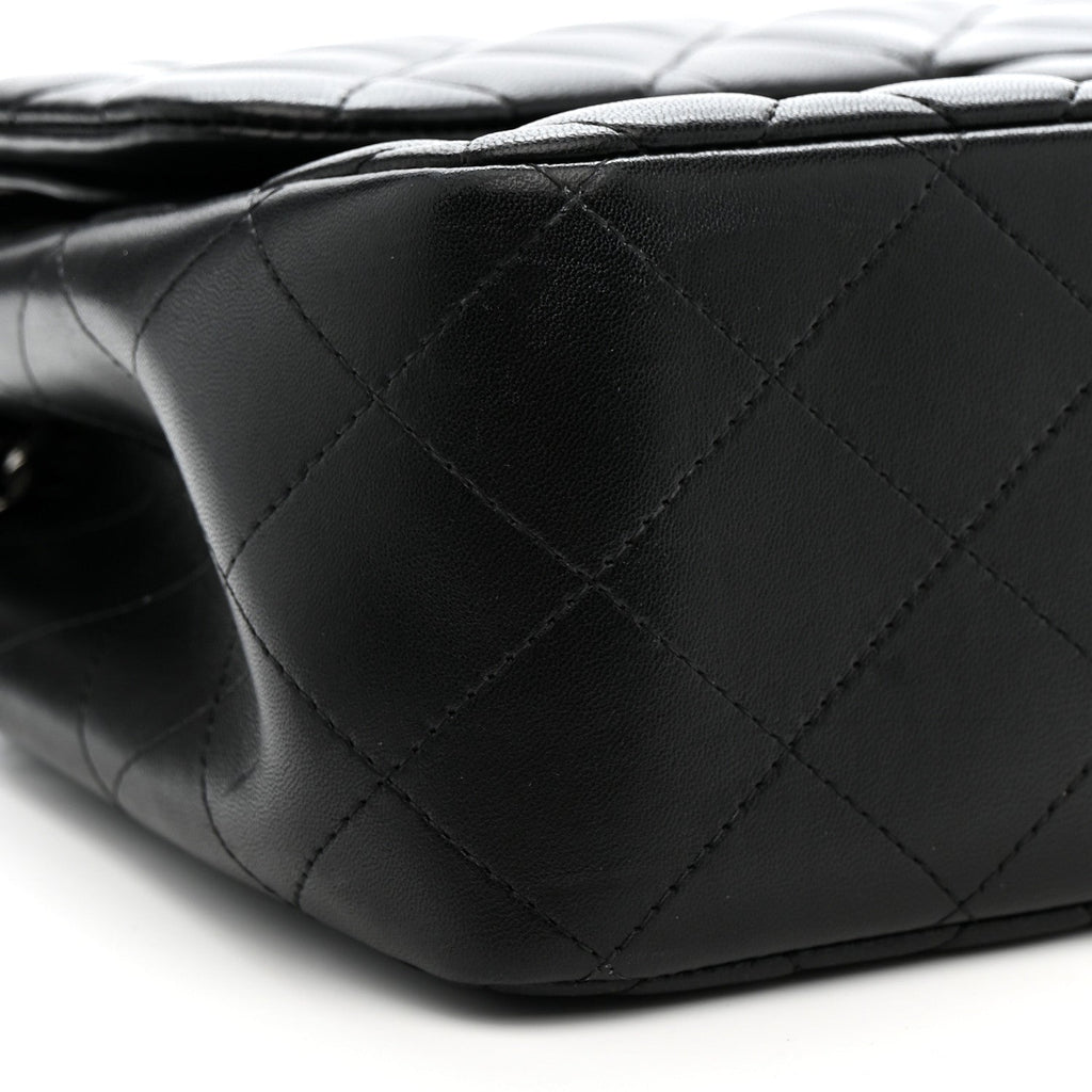 Chanel Lambskin Quilted Jumbo Double Flap Black