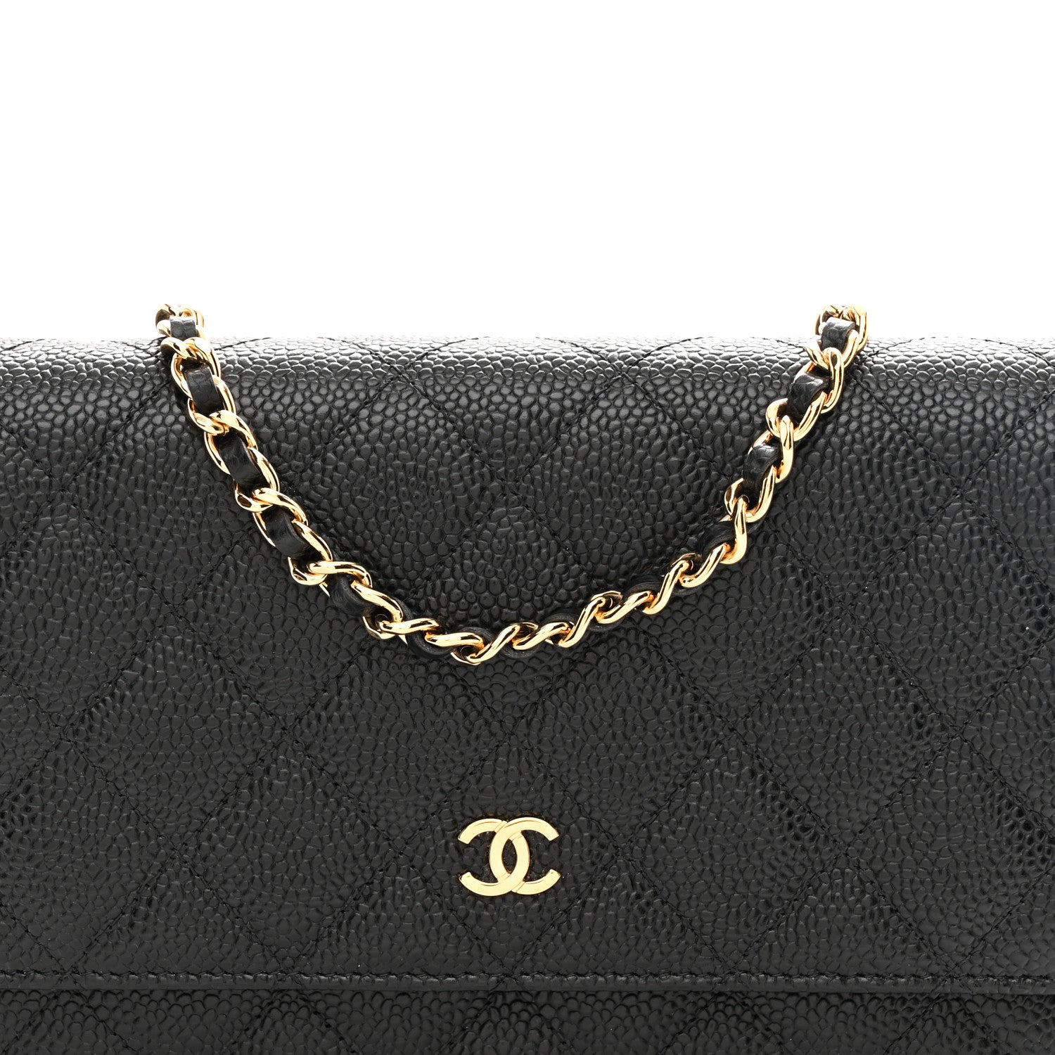 Chanel Caviar Quilted Wallet On Chain WOC Black