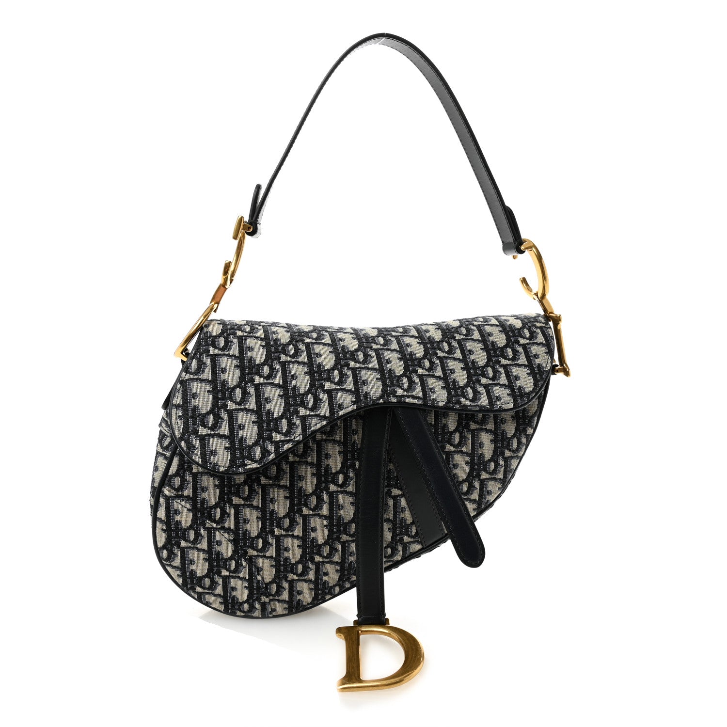 Christian Dior Oblique Saddle Bag Blue