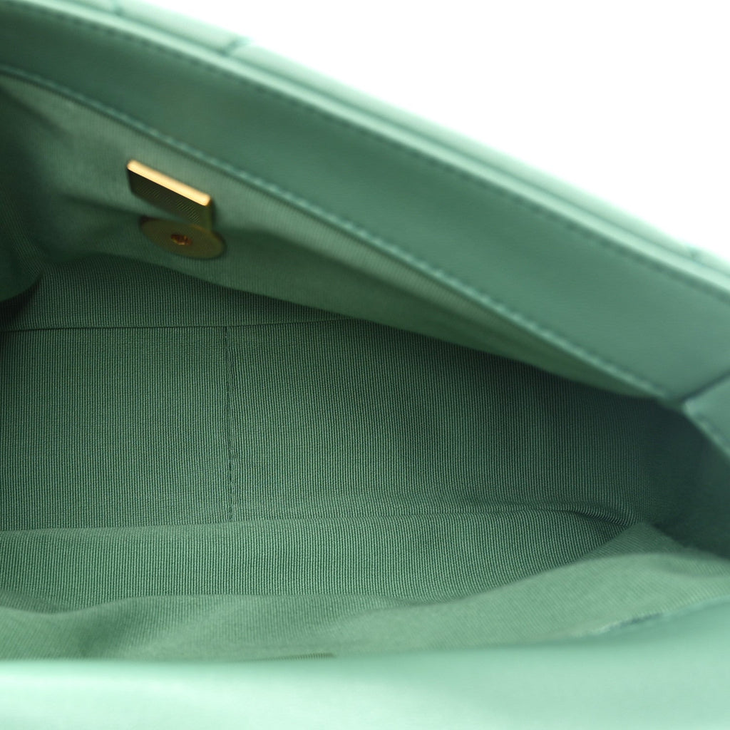 Chanel Lambskin Quilted Medium Chanel 19 Flap Green