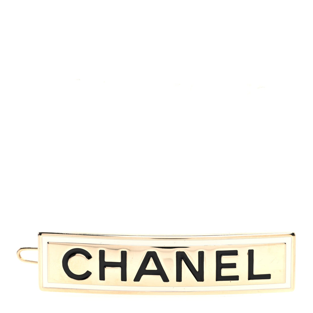 Metal Enamel Logo Hair Clip Gold