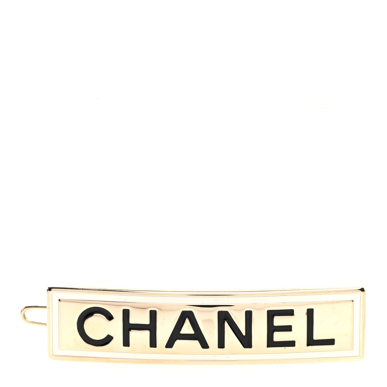 Metal Enamel Logo Hair Clip Gold