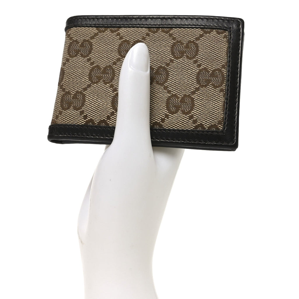 Gucci Monogram Mini Bi-Fold Wallet Brown Dark Brown