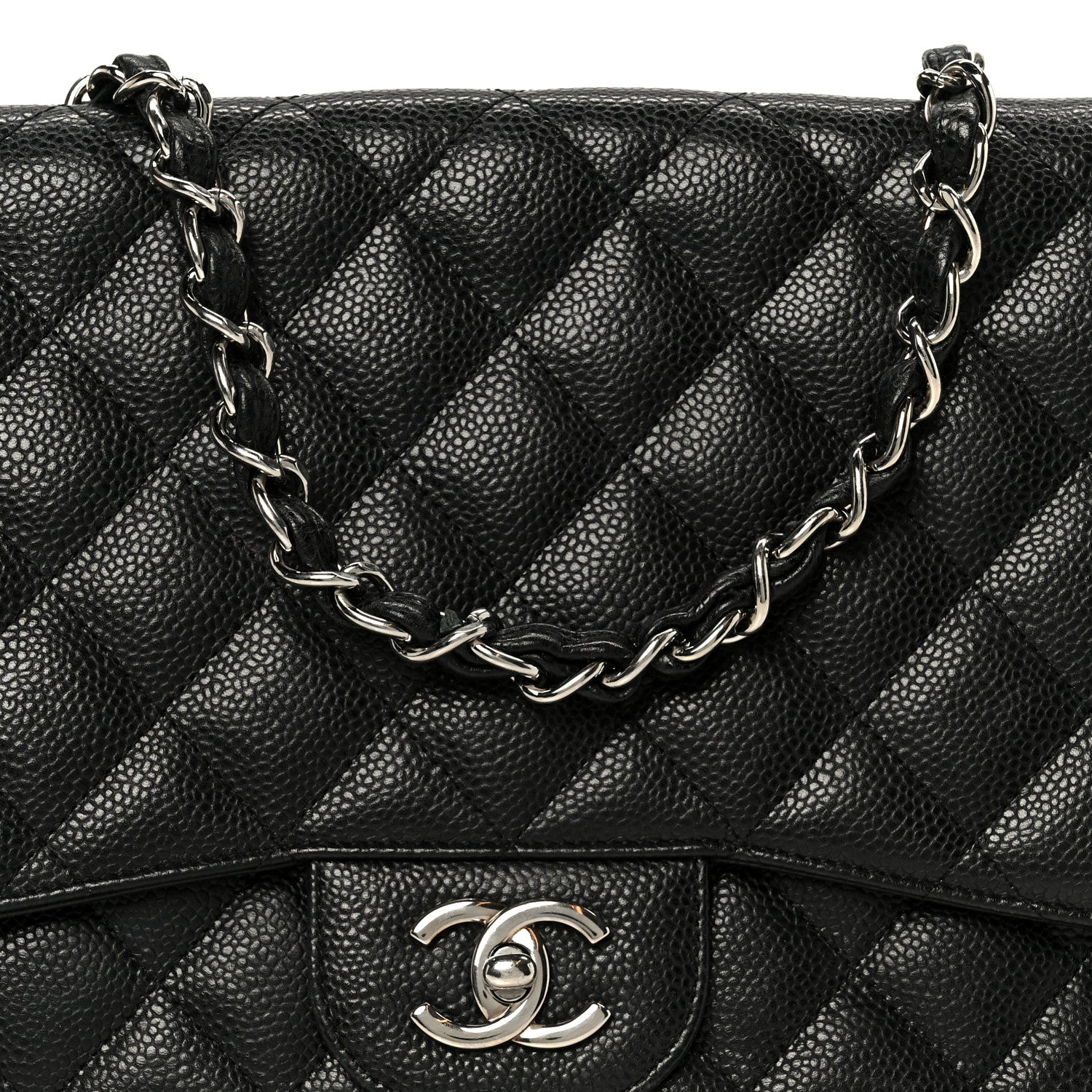 Chanel Caviar Quilted Jumbo Single Flap Black