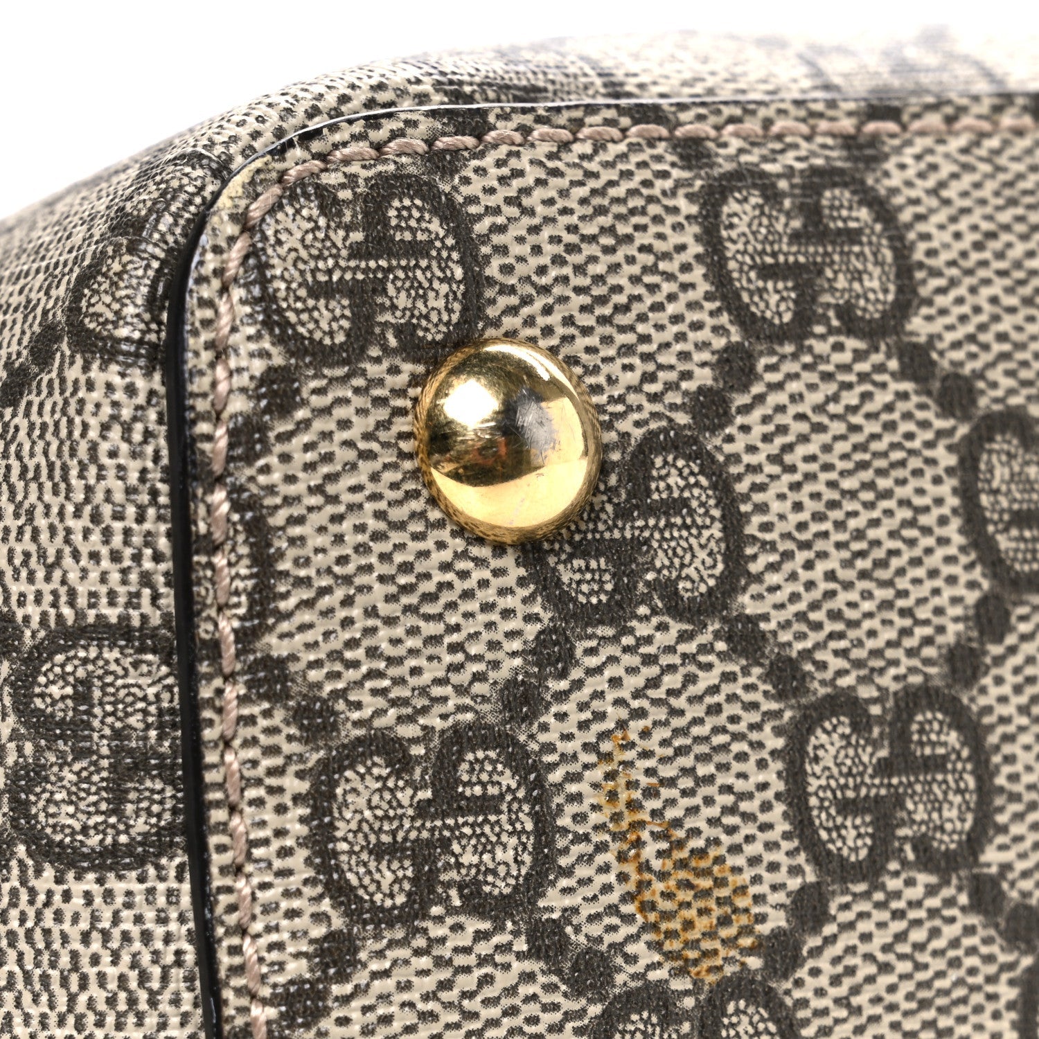 Gucci GG Supreme Monogram Medium Zippered Bucket Tote Beige Tuscany