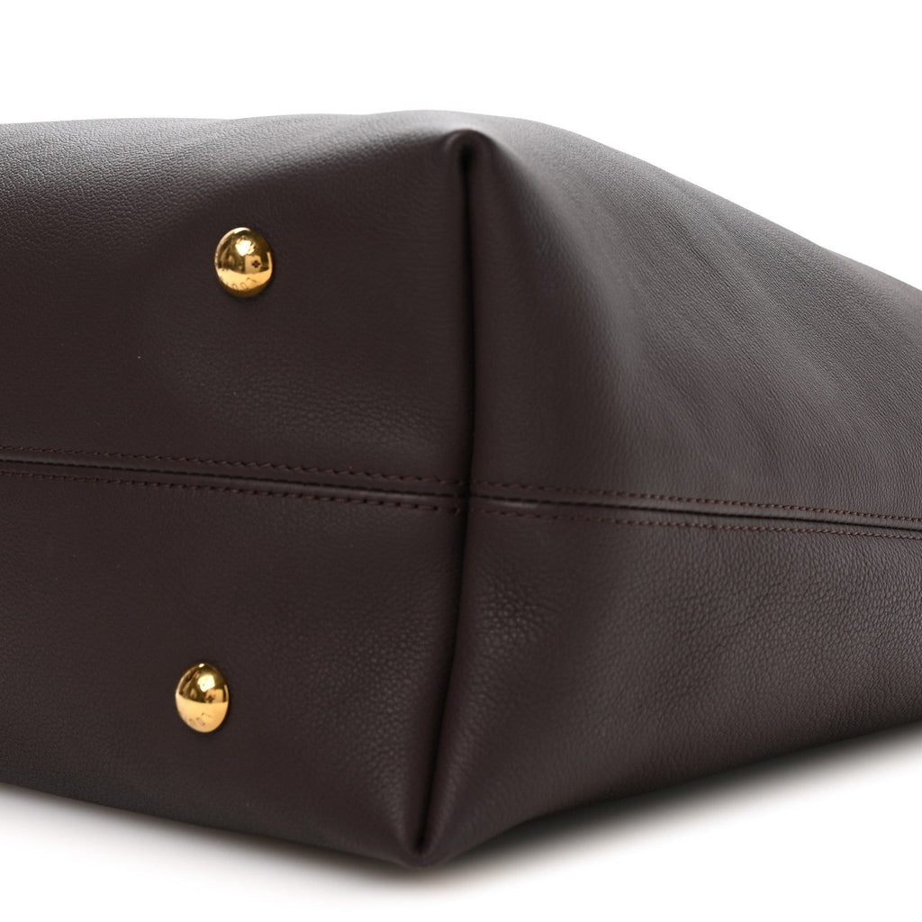 Louis Vuitton Grained Calfskin Low Key Hobo MM Chocolate