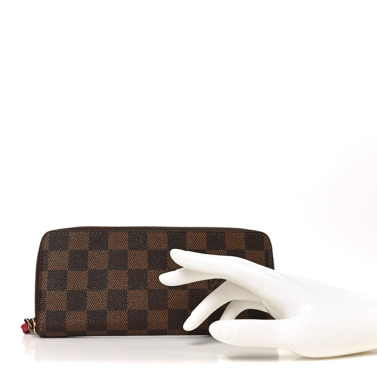 Louis Vuitton Damier Ebene Clemence Wallet Cherry