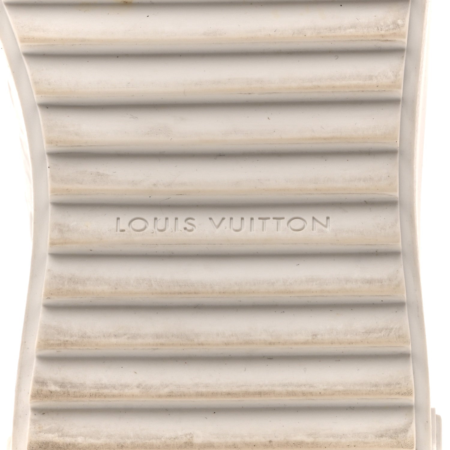 Louis Vuitton Lambskin Embossed Monogram Time Out Sneakers 35  White