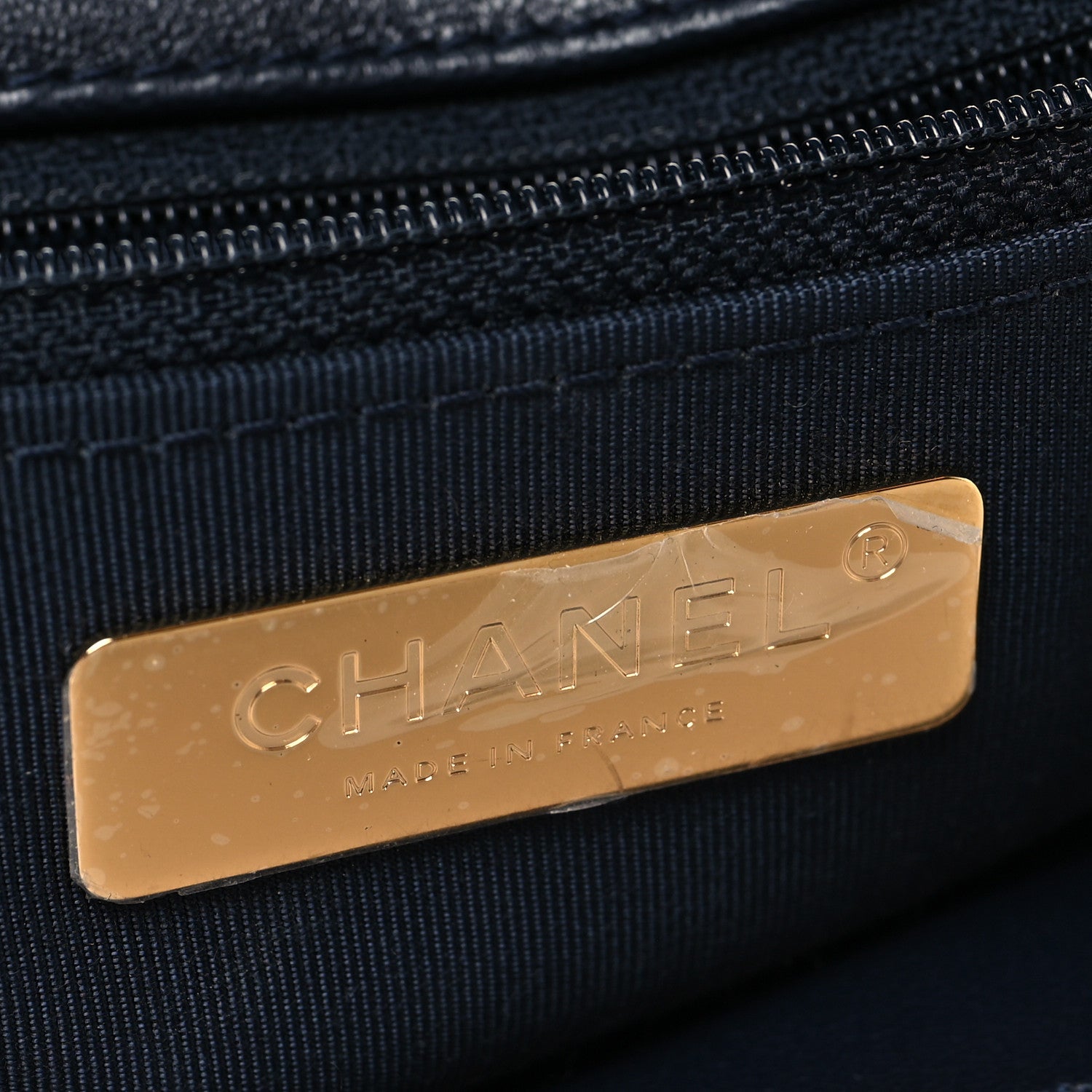 Chanel Lambskin Quilted Large Chanel 19 Flap Navy Blue
