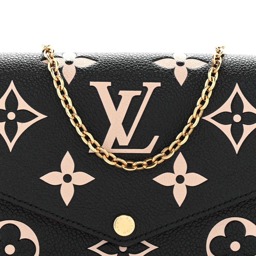 Louis Vuitton Empreinte Monogram Giant Felicie Pochette Black Beige