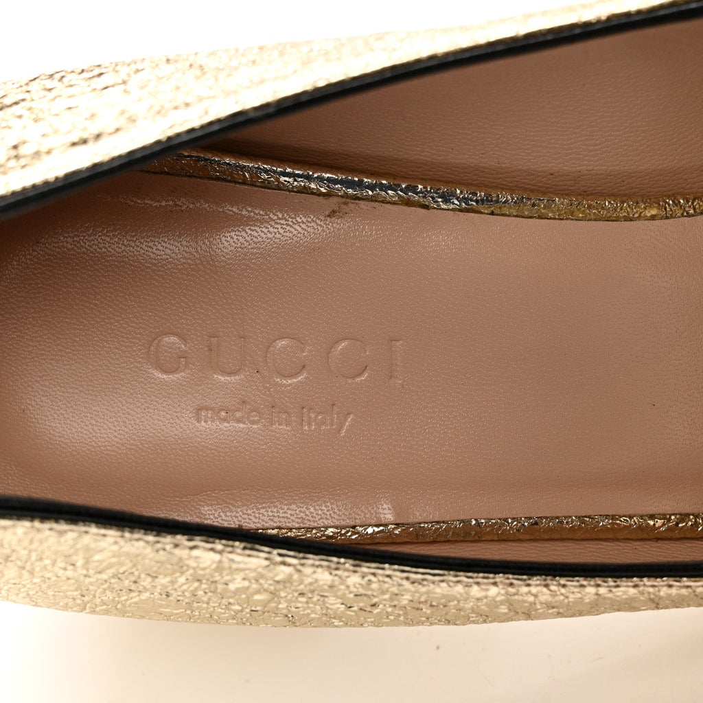 Gucci Galassia GG Marmont Fringe 50mm Loafer Pumps 35 Platino